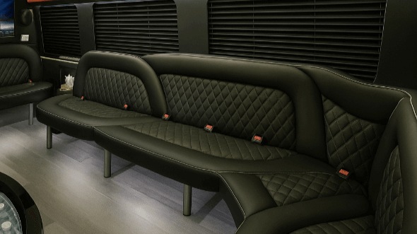 Interior of Charter Bus Company Somerville's 15 Passenger Party Bus in Somerville