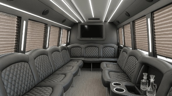 Interior of Charter Bus Company Lynn's 20 Passenger Party Bus in Lynn