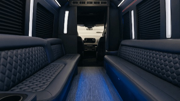 Interior of Charter Bus Company Revere's 20 Passenger Party Bus in Revere