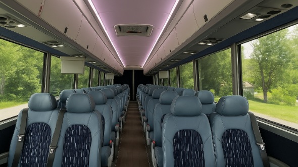 Interior of Charter Bus Company Manchester's 30 Passenger Minibus in Manchester