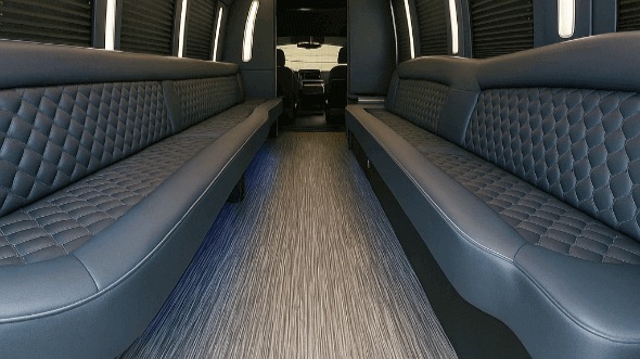 Interior of Charter Bus Company Revere's 30 Passenger Party Bus in Revere