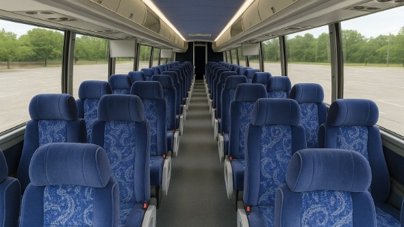 Interior of Charter Bus Company Manchester's 44 Passenger Charter Bus in Manchester