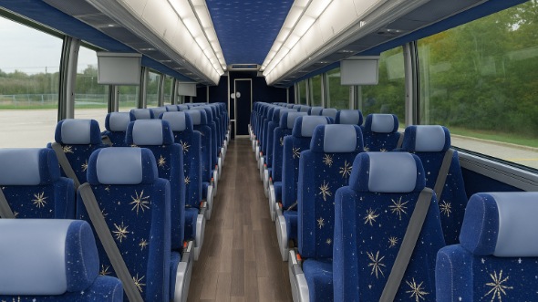 Interior of Charter Bus Company Manchester's 45 Passenger Charter Bus in Manchester