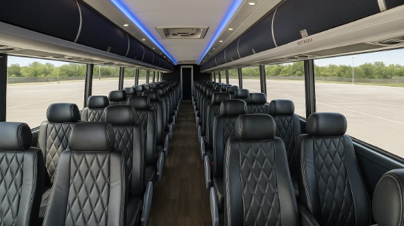 Interior of Charter Bus Company Manchester's 47 Passenger Charter Bus in Manchester