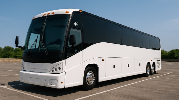 Exterior of Charter Bus Company Manchester's 48 Passenger Charter Bus in Manchester
