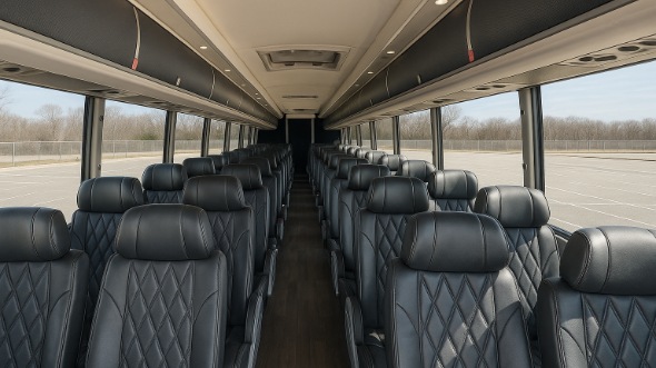 Interior of Charter Bus Company Manchester's 51 Passenger Charter Bus in Manchester