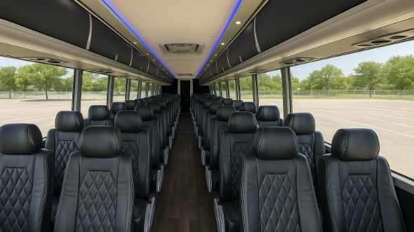 Interior of Charter Bus Company Manchester's 54 Passenger Charter Bus in Manchester