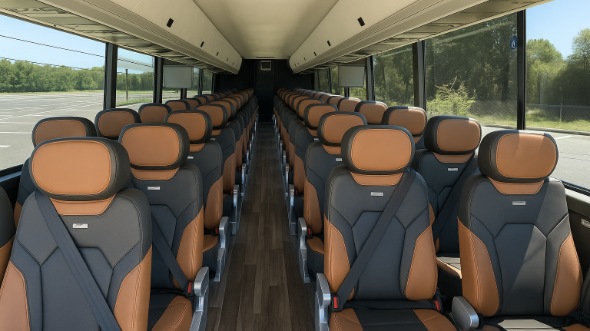 Interior of Charter Bus Company Manchester's 55 Passenger Charter Bus in Manchester