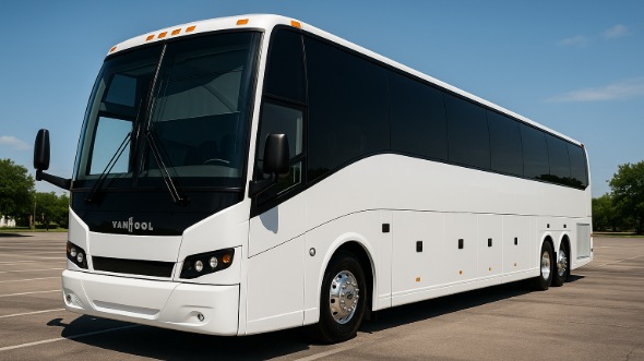 Exterior of Charter Bus Company Manchester's 55 Passenger Charter Bus in Manchester