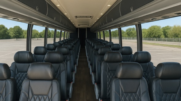 Interior of Charter Bus Company Manchester's 56 Passenger Charter Bus in Manchester