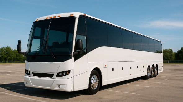 Exterior of Charter Bus Company Manchester's 56 Passenger Charter Bus in Manchester