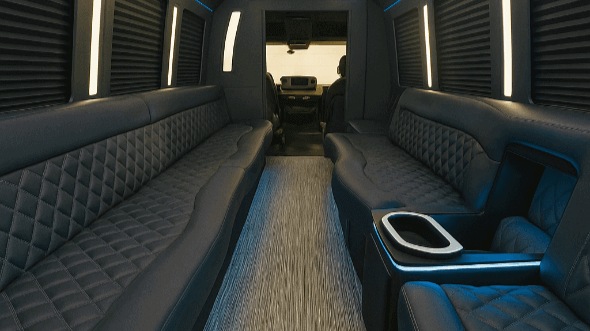 manchester 25 passenger party bus interior