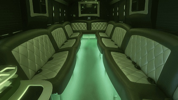 manchester 28 passenger party bus interior