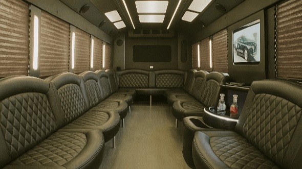 manchester 40 passenger party bus interior
